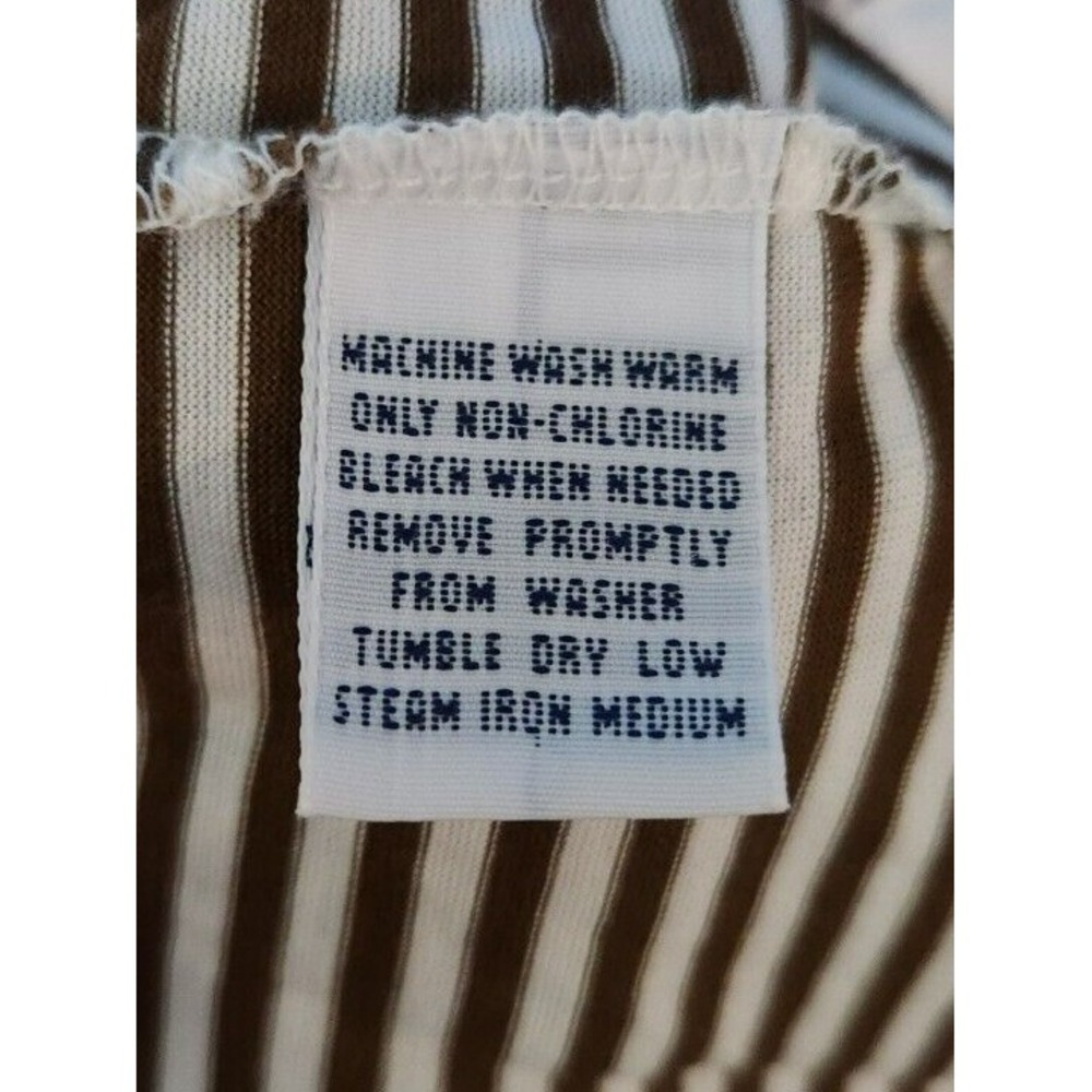 Polo Ralph Lauren Polo Shirt Men's XL Brown White Striped Pima Cotton Pocket - Picture 4 of 6